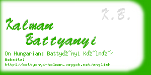 kalman battyanyi business card